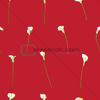 calla sparse pattern on red