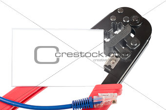 Crimper with cable and blank card