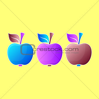 Abstract apple illustrations