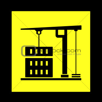 construction crane yellow icon