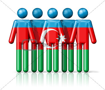 Flag of Azerbaijan on stick figure
