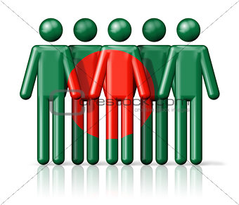 Flag of Bangladesh on stick figure