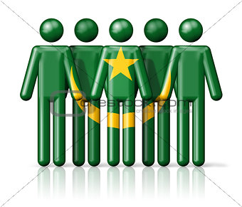 Flag of Mauritania on stick figure