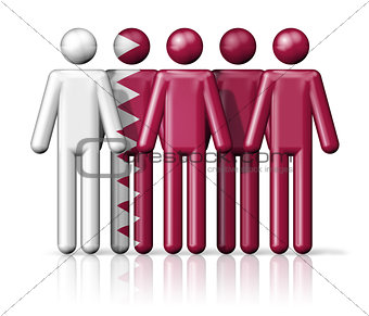 Flag of Qatar on stick figure