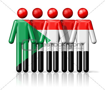 Flag of Sudan on stick figure