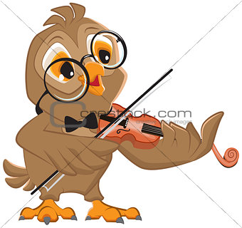 Owl plays the violin