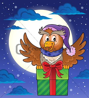 Owl with gift theme image 2