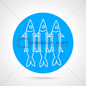 Sea fish blue round vector icon