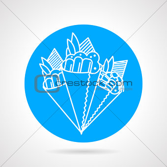 Temaki sushi blue vector icon