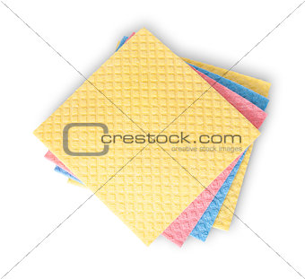 Multicolored sponges for dishwashing