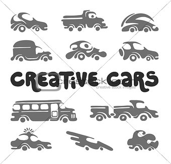 Creative cars design elements.
