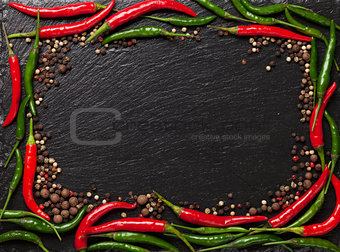 Chili pepper and peppercorn