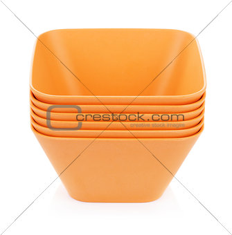 Orange Bamboo Bowls Set