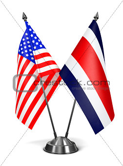USA and Costa Rica - Miniature Flags.