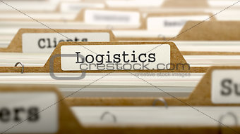 Logistics Concept with Word on Folder.