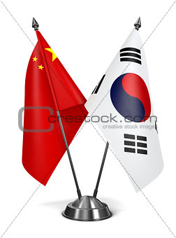 China and South Corea - Miniature Flags.