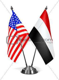 USA and Yemen - Miniature Flags.