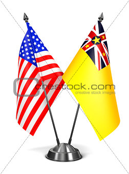 USA and Niue - Miniature Flags.