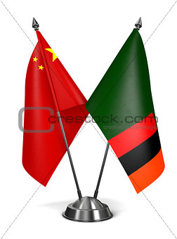 China and Zambia - Miniature Flags.