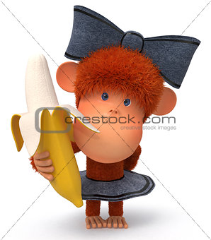 the little monkey with banana