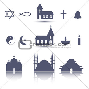 Religion icons set