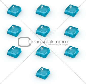 Set of keyboard buttons with numbers