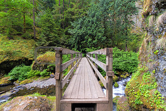 Wood Foot Bridge Over Creek