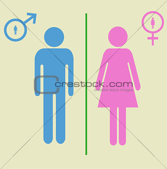 man and woman signs