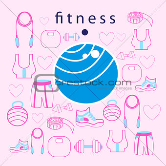 fitness ball on background