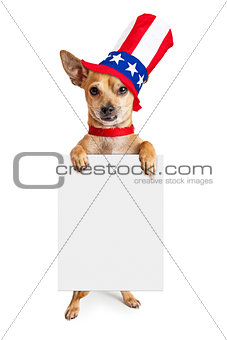 American Patriotic Chihuahua Dog Holding Sign