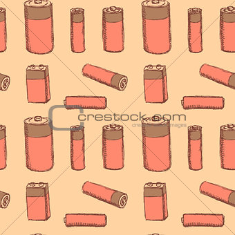 Sketch batteries in vintage style