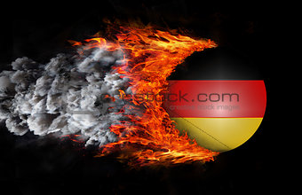 Flag with a trail of fire and smoke - Germany