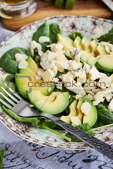 Avocado and blue cheese salad