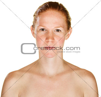 Calm Lady with Bare Shoulders