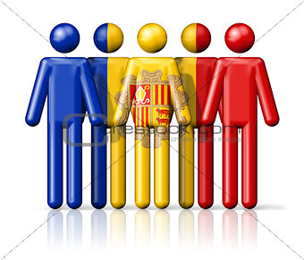 Flag of Andorra on stick figure