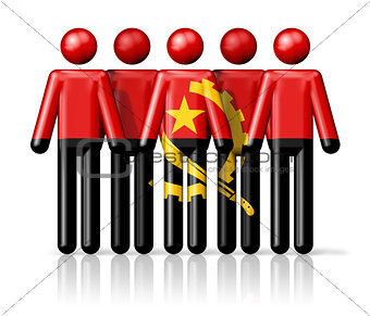 Flag of Angola on stick figure