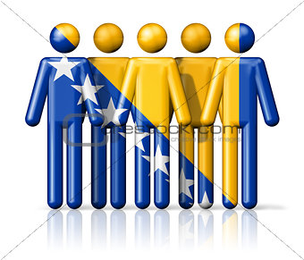 Flag of Bosnia and Herzegovina on stick figure