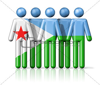 Flag of Djibouti on stick figure