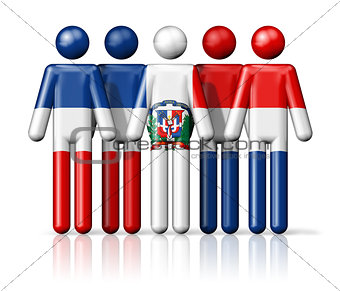 Flag of Dominican Republic on stick figure