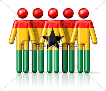Flag of Ghana on stick figure
