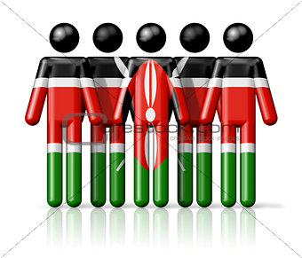 Flag of Kenya on stick figure
