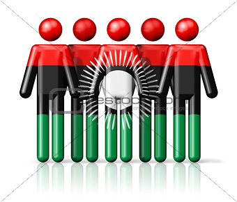 Flag of Malawi on stick figure