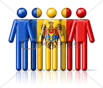 Flag of Moldova on stick figure