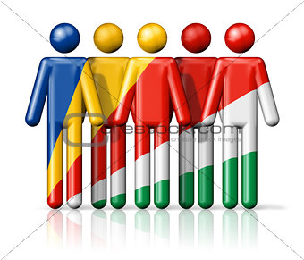 Flag of Seychelles on stick figure