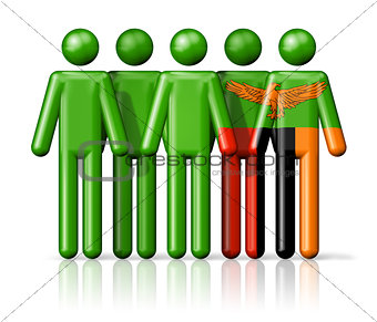 Flag of Zambia on stick figure