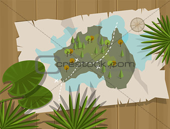 jungle map australia cartoon adventure