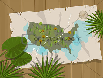 jungle map america cartoon adventure