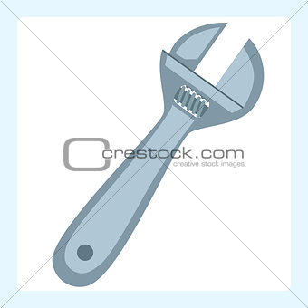 adjustable wrench spanner silver tool