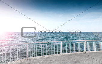 Sea landscape and fence