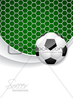 Soccer brochure design with ball and net